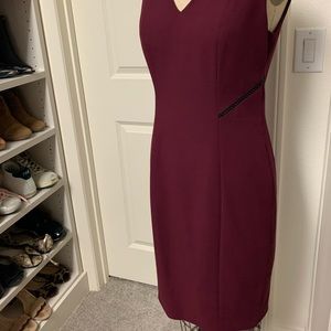 Ellie Tahari wine dress with braided detail